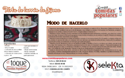 Recetas de Comidas Populares: Tarta de Turrón de Jijona