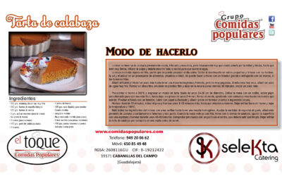 Receta de Comidas Populares: Tarta de Calabaza